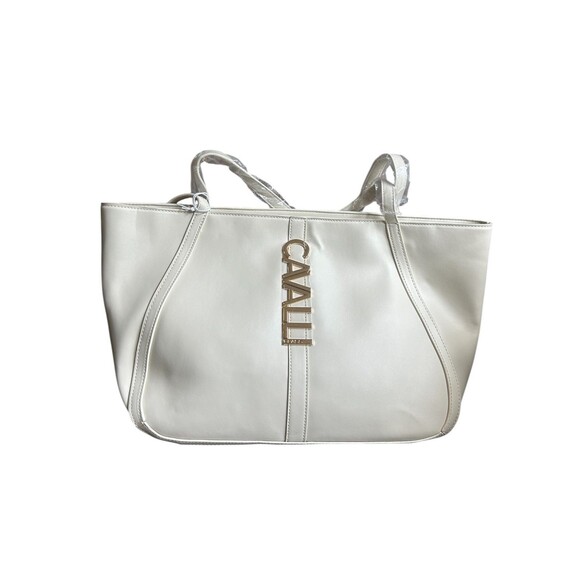 Cavalli Class Sandra Shopper Tote White Asparagus New w  Tags MSRP $118 - Picture 2 of 7